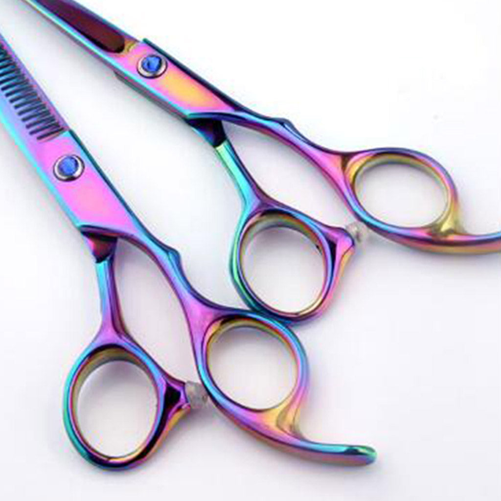 6pcs/set Hairdressing Barber Scissors Hair Cutting Salon Shears Set