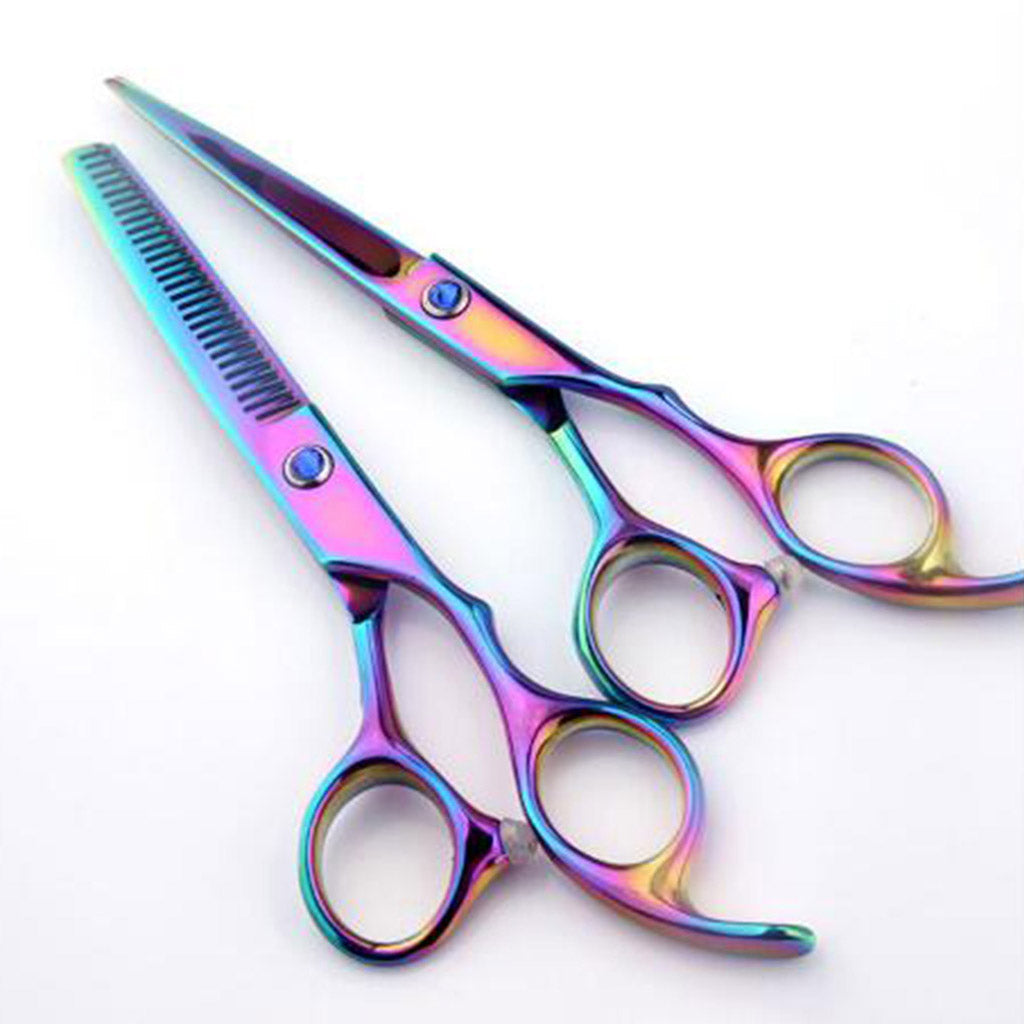 6pcs/set Hairdressing Barber Scissors Hair Cutting Salon Shears Set