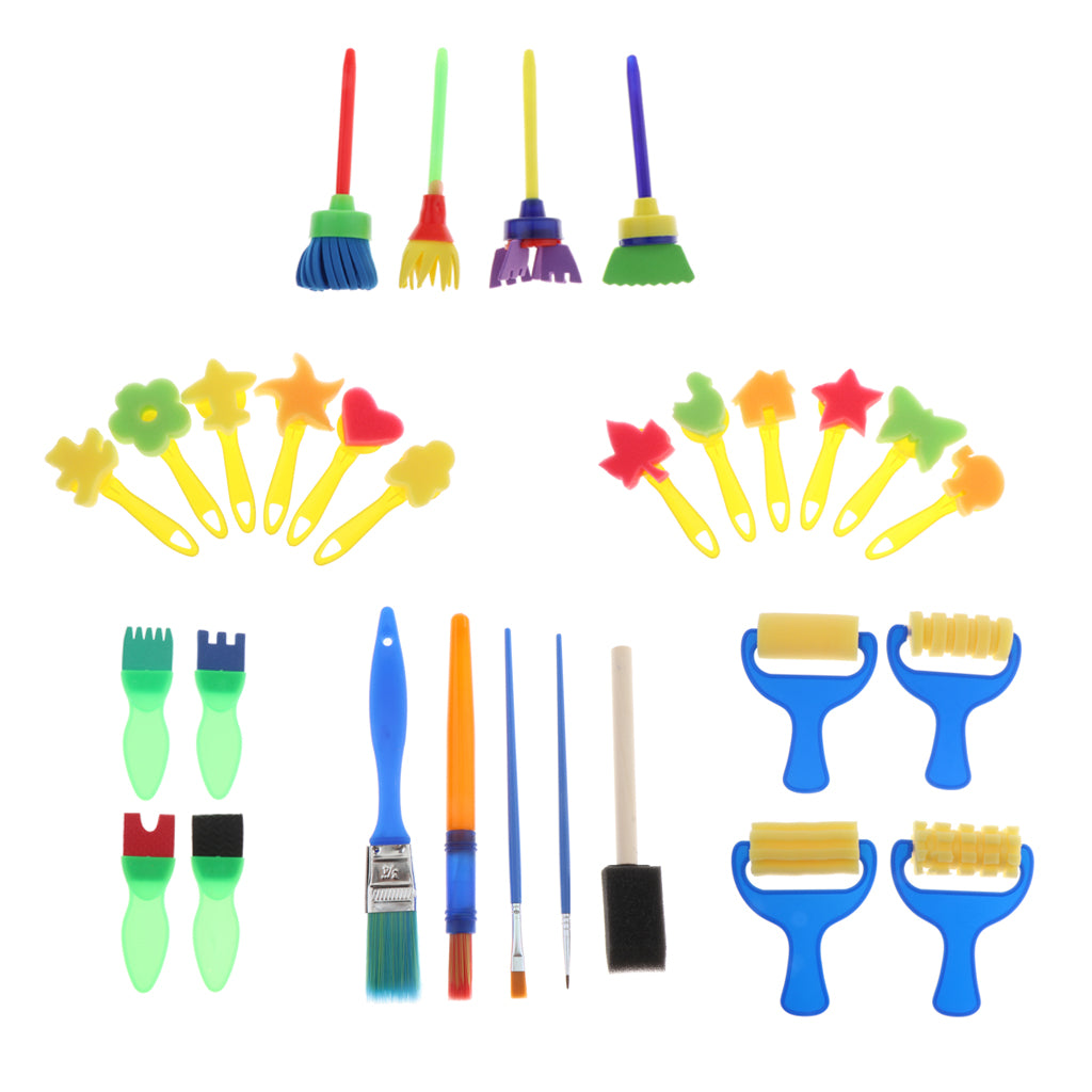 Kids Art Drawing Brushes Sponge Painting Brush Tool Set for Children Toys