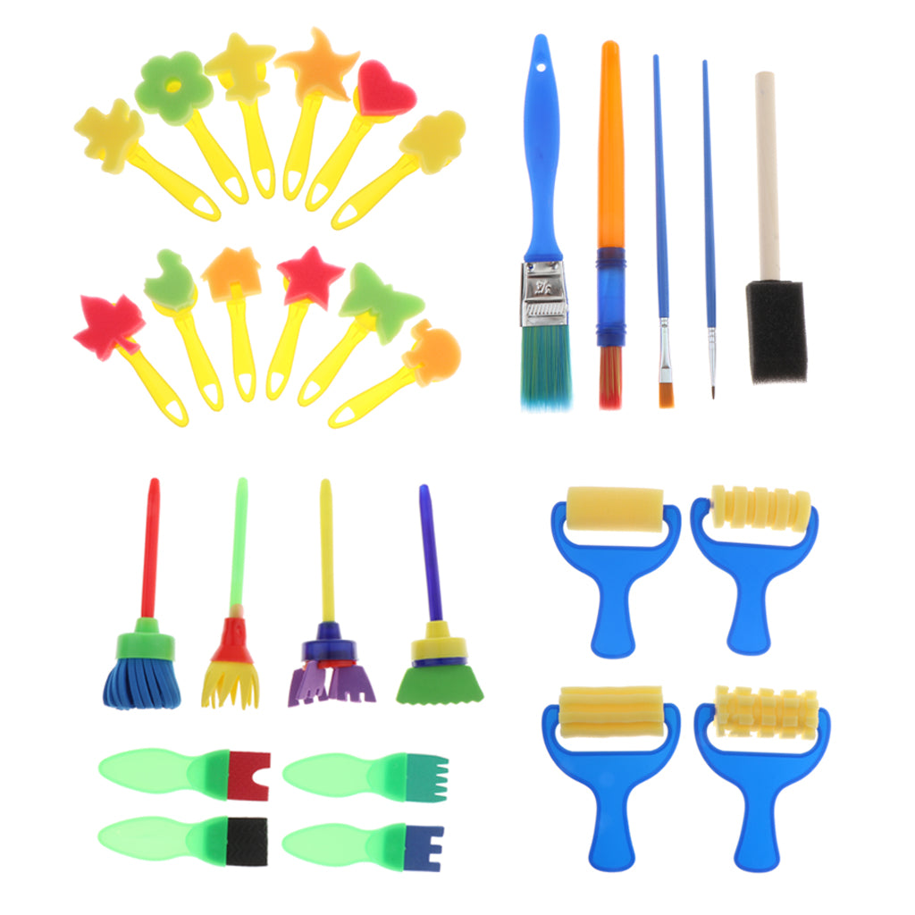 Kids Art Drawing Brushes Sponge Painting Brush Tool Set for Children Toys