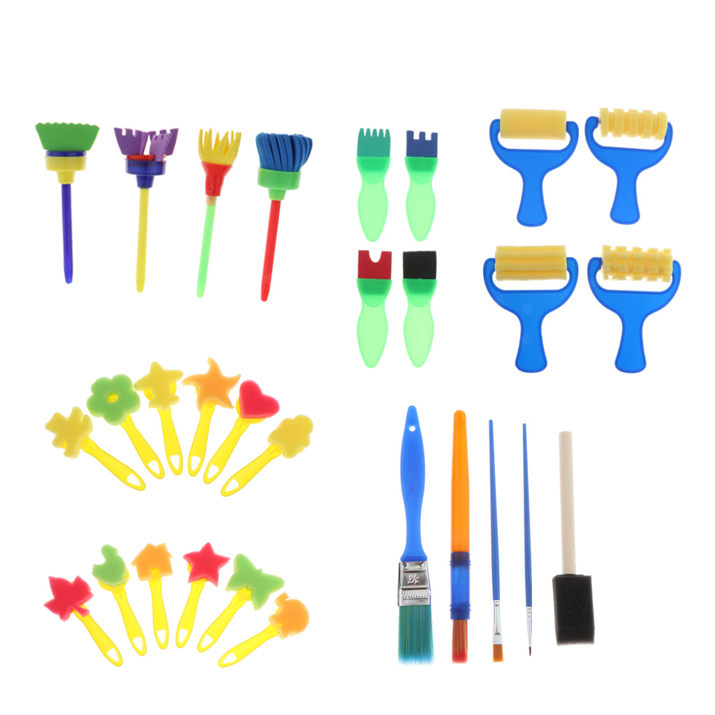 Kids Art Drawing Brushes Sponge Painting Brush Tool Set for Children Toys