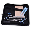 Hairdressing Scissors Thinning Hair Cutting Shears Comb Clamp Set +Case Blue