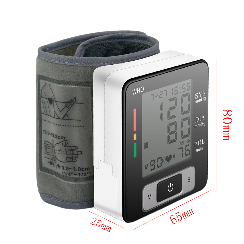 Smart Wrist Blood Pressure Cuff Monitor with Wristband for Health Monitoring