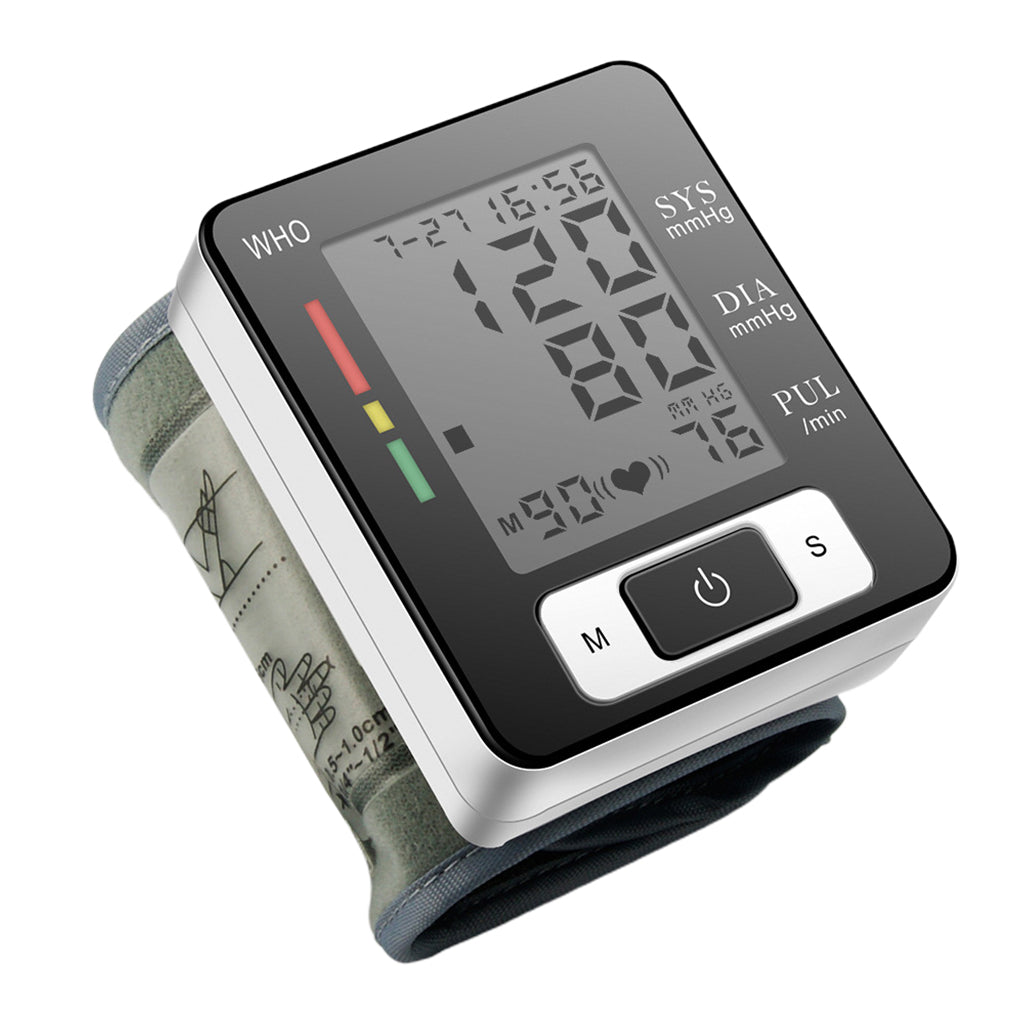 Smart Wrist Blood Pressure Cuff Monitor with Wristband for Health Monitoring