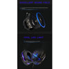 Wired Head-mounted Gaming Headset with Mic and LED Light Black Blue