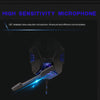 Wired Head-mounted Gaming Headset with Mic and LED Light Black Blue