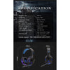 Wired Head-mounted Gaming Headset with Mic and LED Light Black Blue