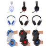 Wired Head-mounted Gaming Headset with Mic and LED Light Black Blue