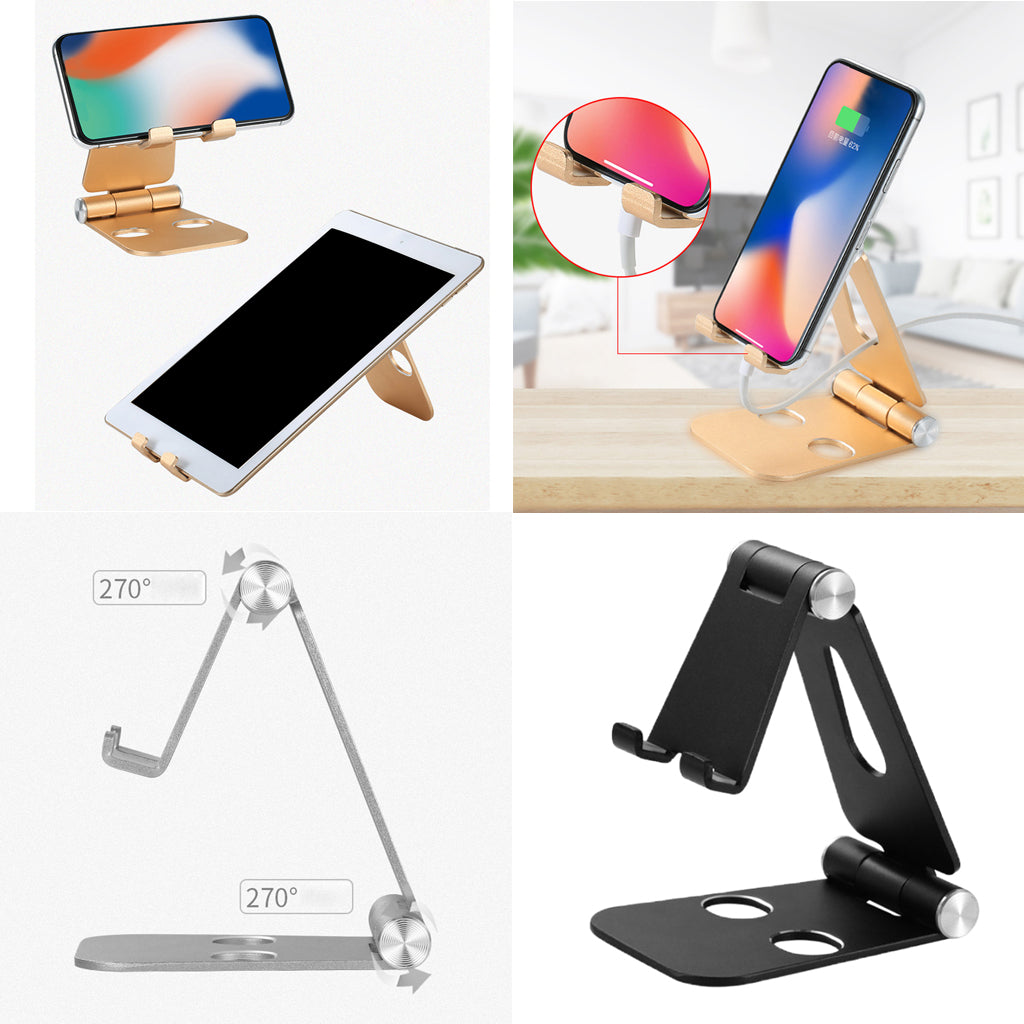 Foldable Multi-Angle Desk Phone Tablet Stand Bracket Holder Support Black