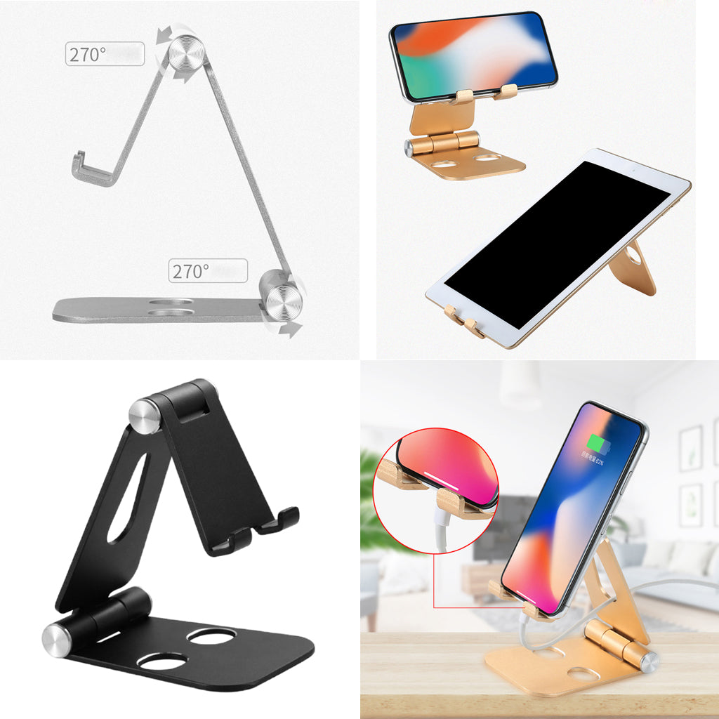 Foldable Multi-Angle Desk Phone Tablet Stand Bracket Holder Support Black