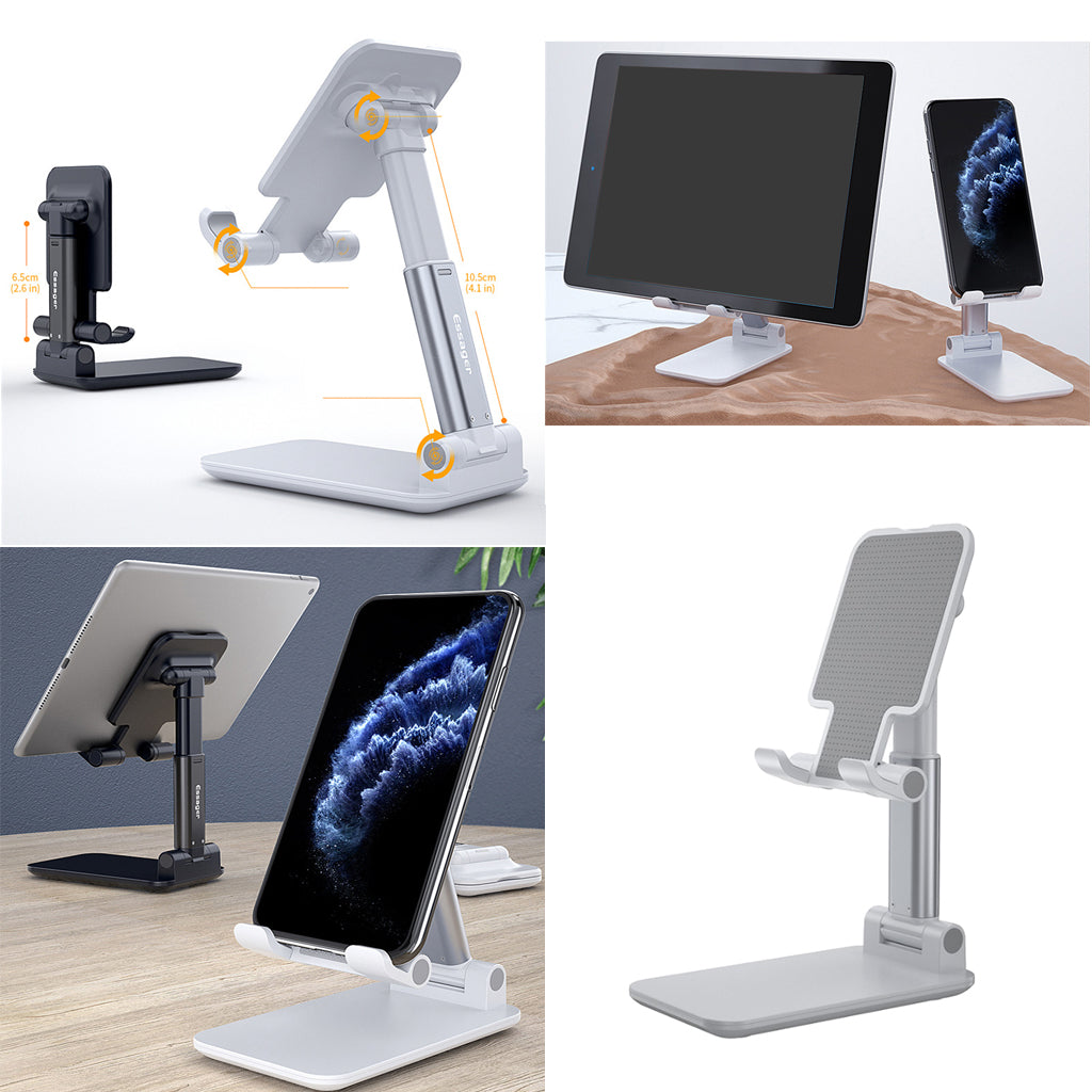 Universal Telescopic Folding Phone Tablet Stand Bracket White