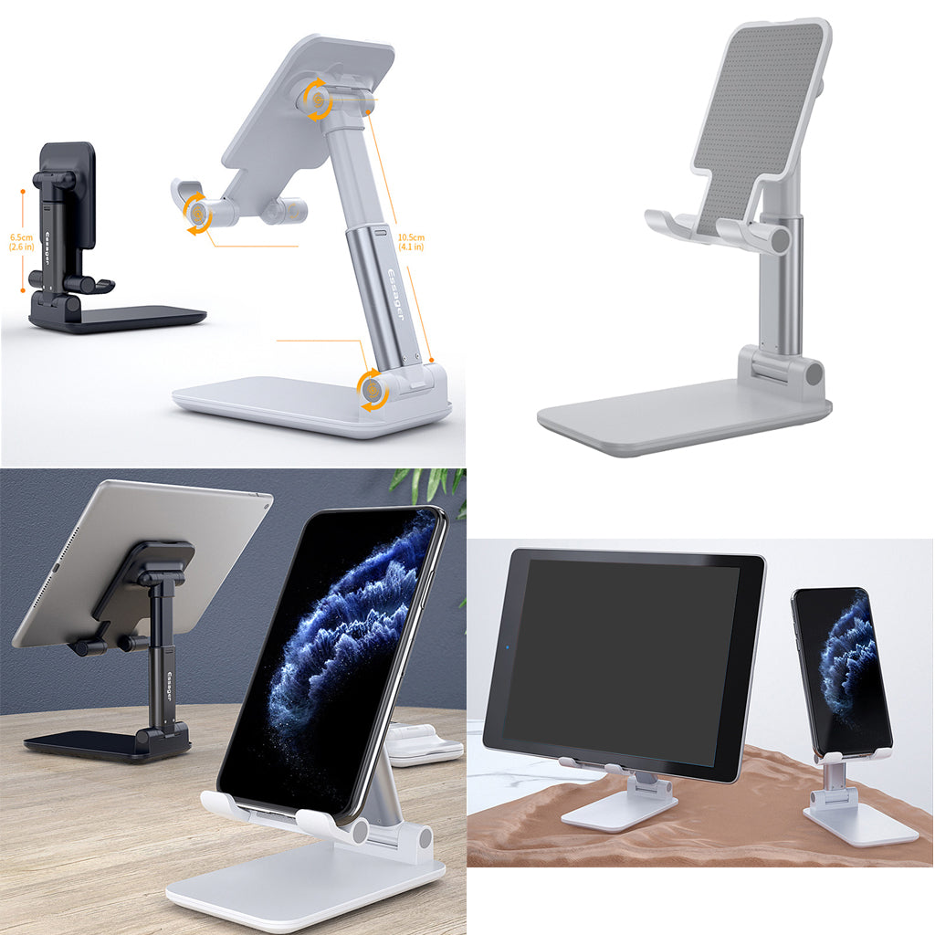 Universal Telescopic Folding Phone Tablet Stand Bracket White