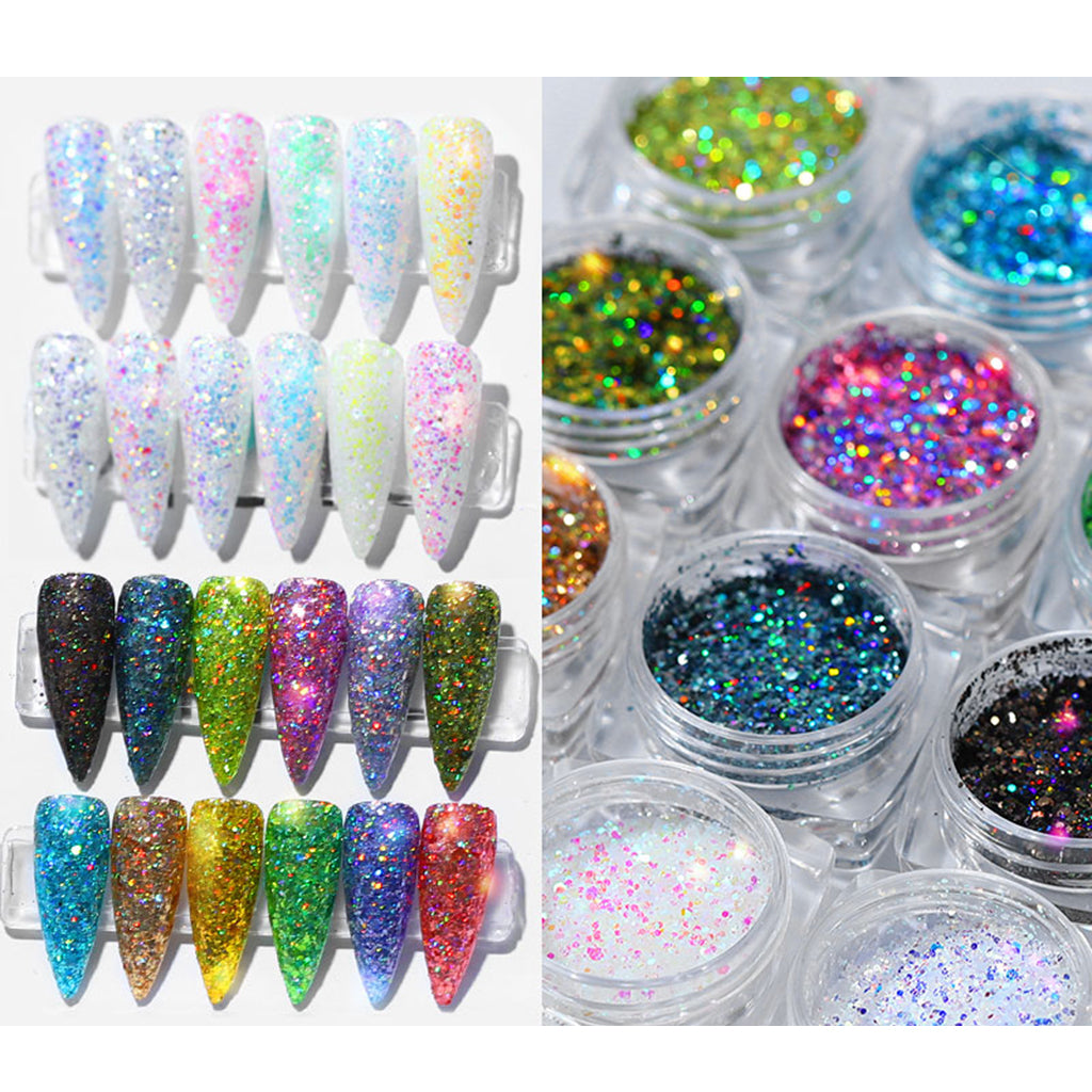 12 Colors Nail Art Glitter Dust Acrylic UV Gel Tips DIY Tools Style-01