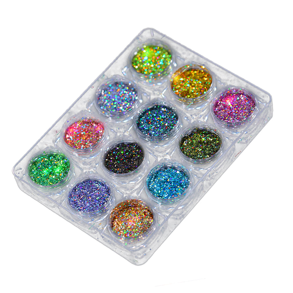 12 Colors Nail Art Glitter Dust Acrylic UV Gel Tips DIY Tools Style-01