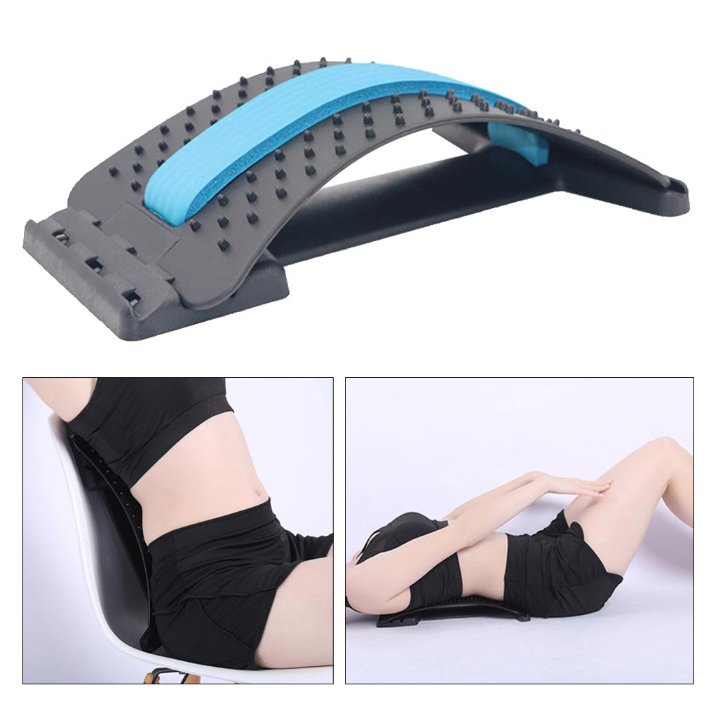 Stretch Equipment Back Massager Stretcher Relieve Lumbar Support Pad Blue