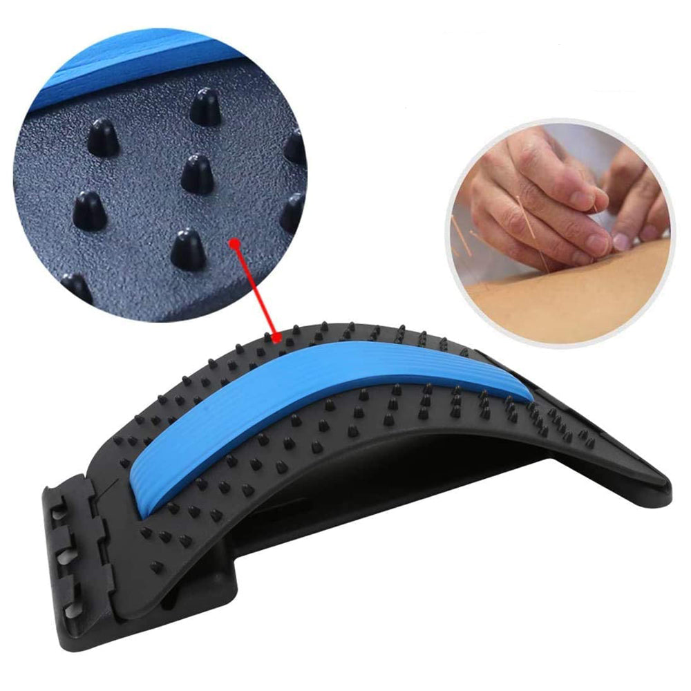 Stretch Equipment Back Massager Stretcher Relieve Lumbar Support Pad Blue