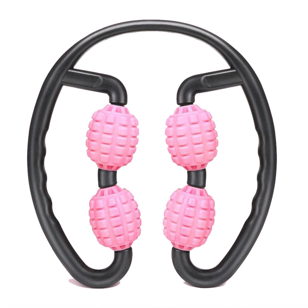 Handheld 360 Degree Full Body Wheel Roller Massager Self Massage Tool Pink