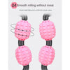 Handheld 360 Degree Full Body Wheel Roller Massager Self Massage Tool Pink