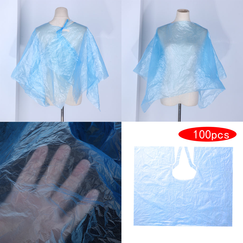 Clear Disposable Haircutting Capes Shop Perm Gown Hair Coloring Apron 100pcs