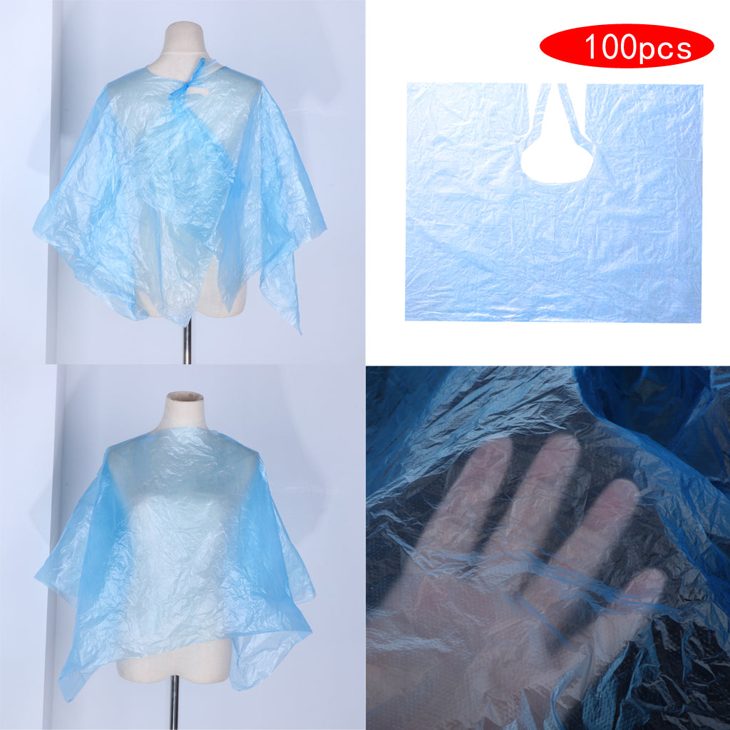 Clear Disposable Haircutting Capes Shop Perm Gown Hair Coloring Apron 100pcs