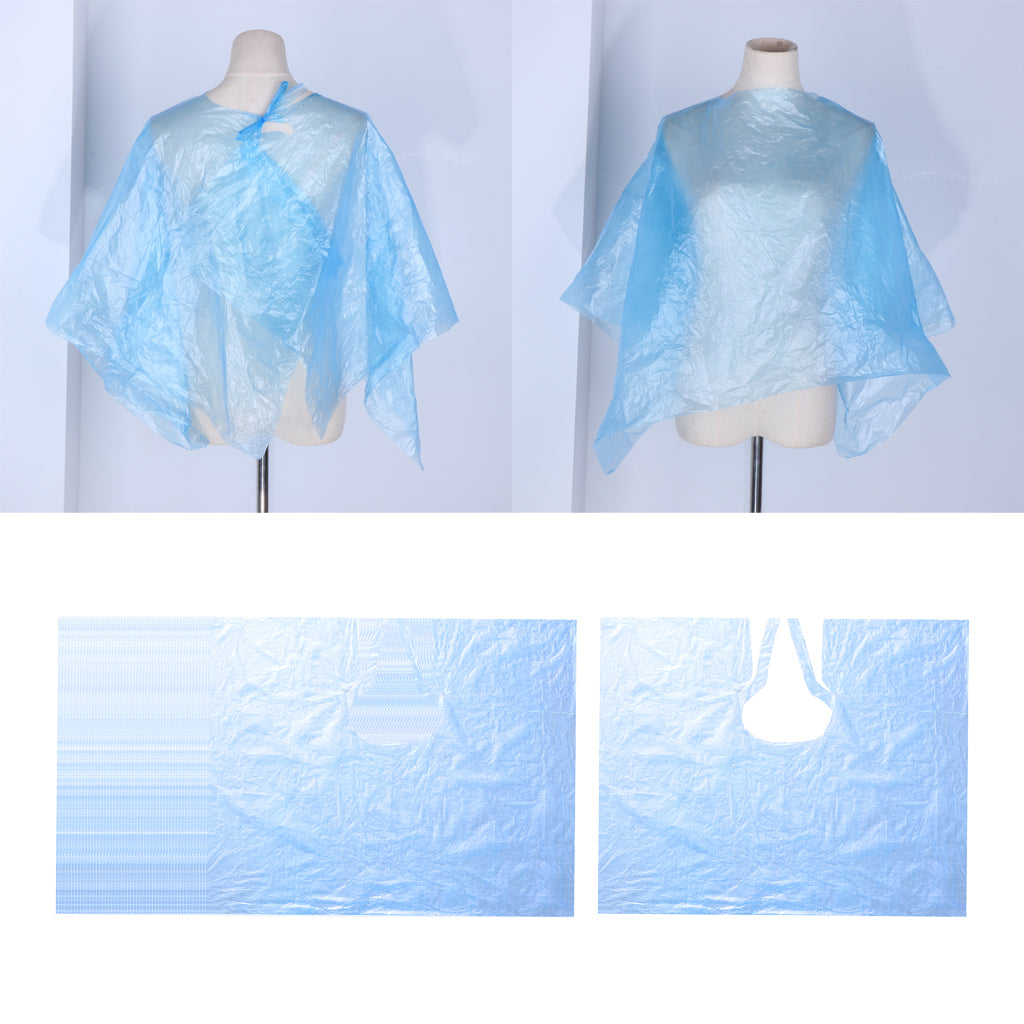 Clear Disposable Haircutting Capes Shop Perm Gown Hair Coloring Apron 50pcs