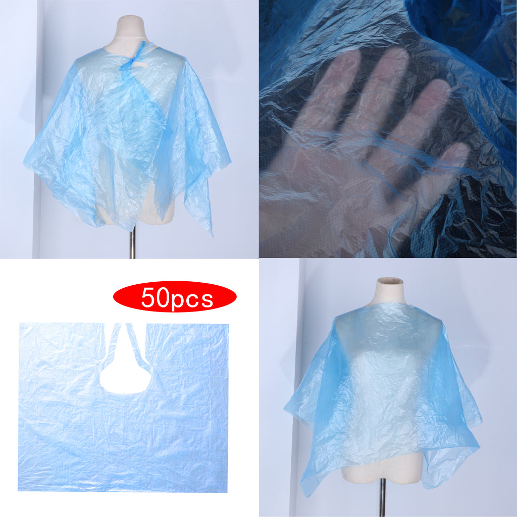 Clear Disposable Haircutting Capes Shop Perm Gown Hair Coloring Apron 50pcs