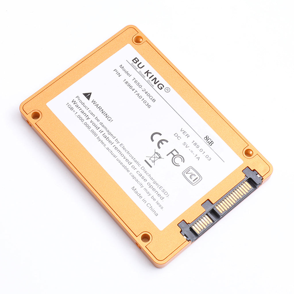 BUKING H2 8G 2.5" 7mm SATA III 6GB/s TLC Solid State Drive SSD for PC Golden