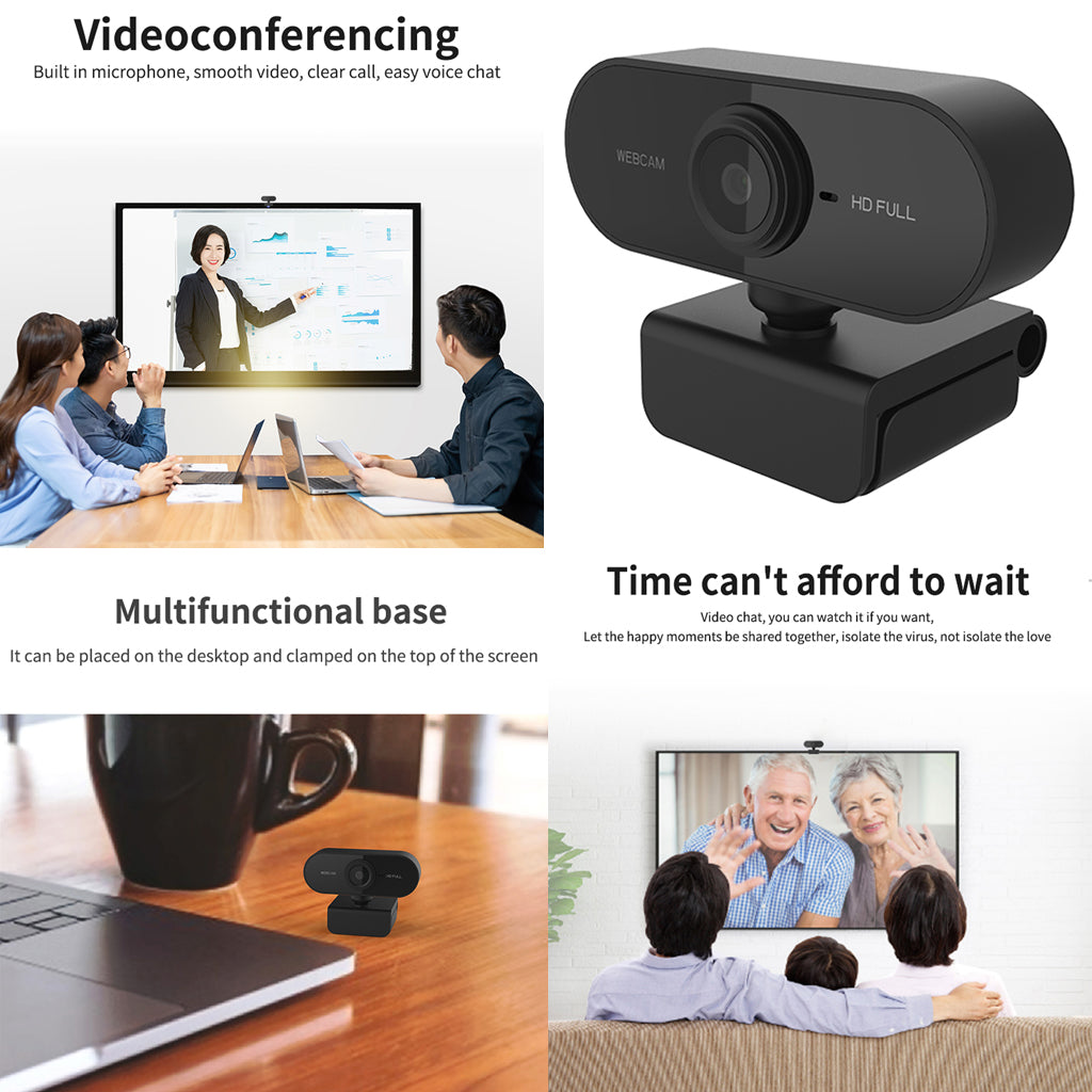 Smart Rotatable HD Webcam PC Desktop Laptop Plug & Play Web Camera Cam