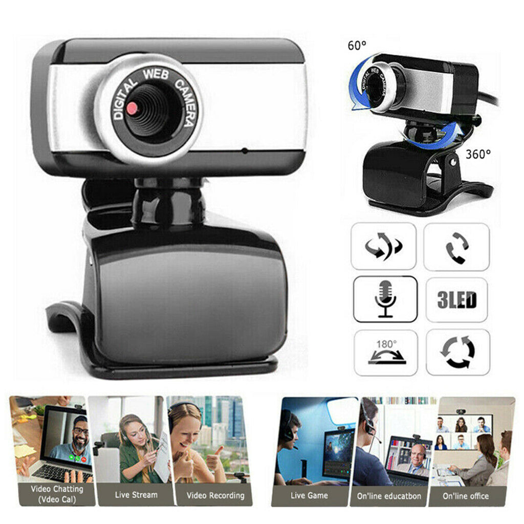 Rotatable Web Camera Cam Digital Webcam Camera with Microphone For PC Laptop