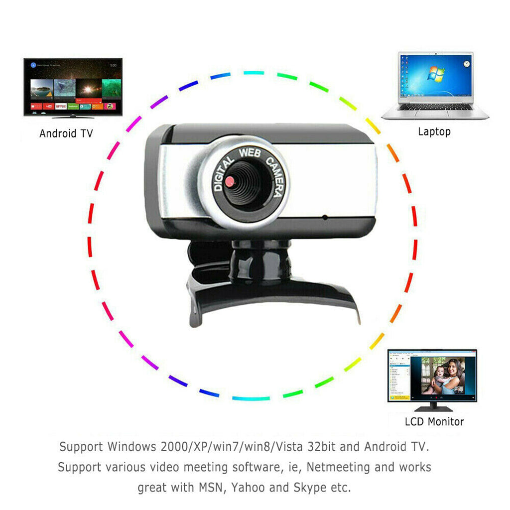 Rotatable Web Camera Cam Digital Webcam Camera with Microphone For PC Laptop