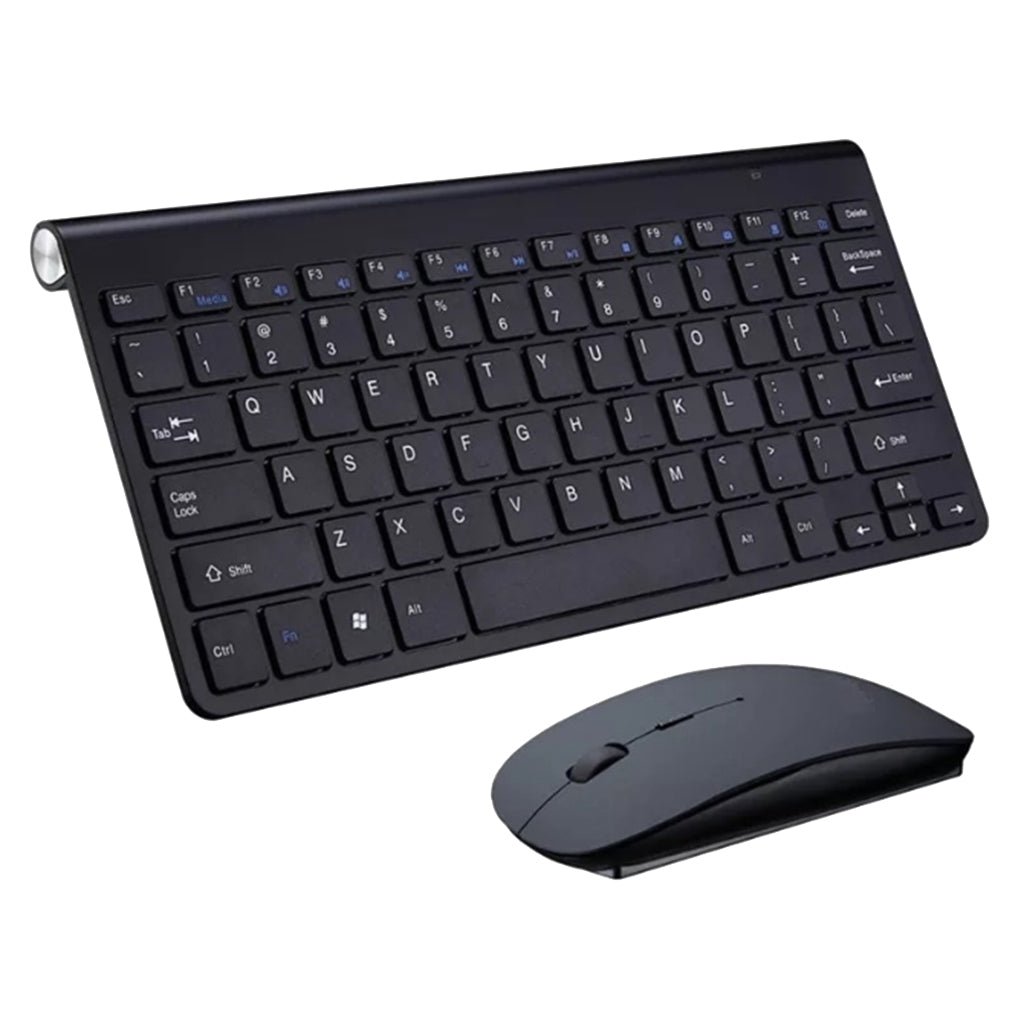 Mini Wireless Keyboard Mouse Set Waterproof 2.4G for Mac PC Laptop Black