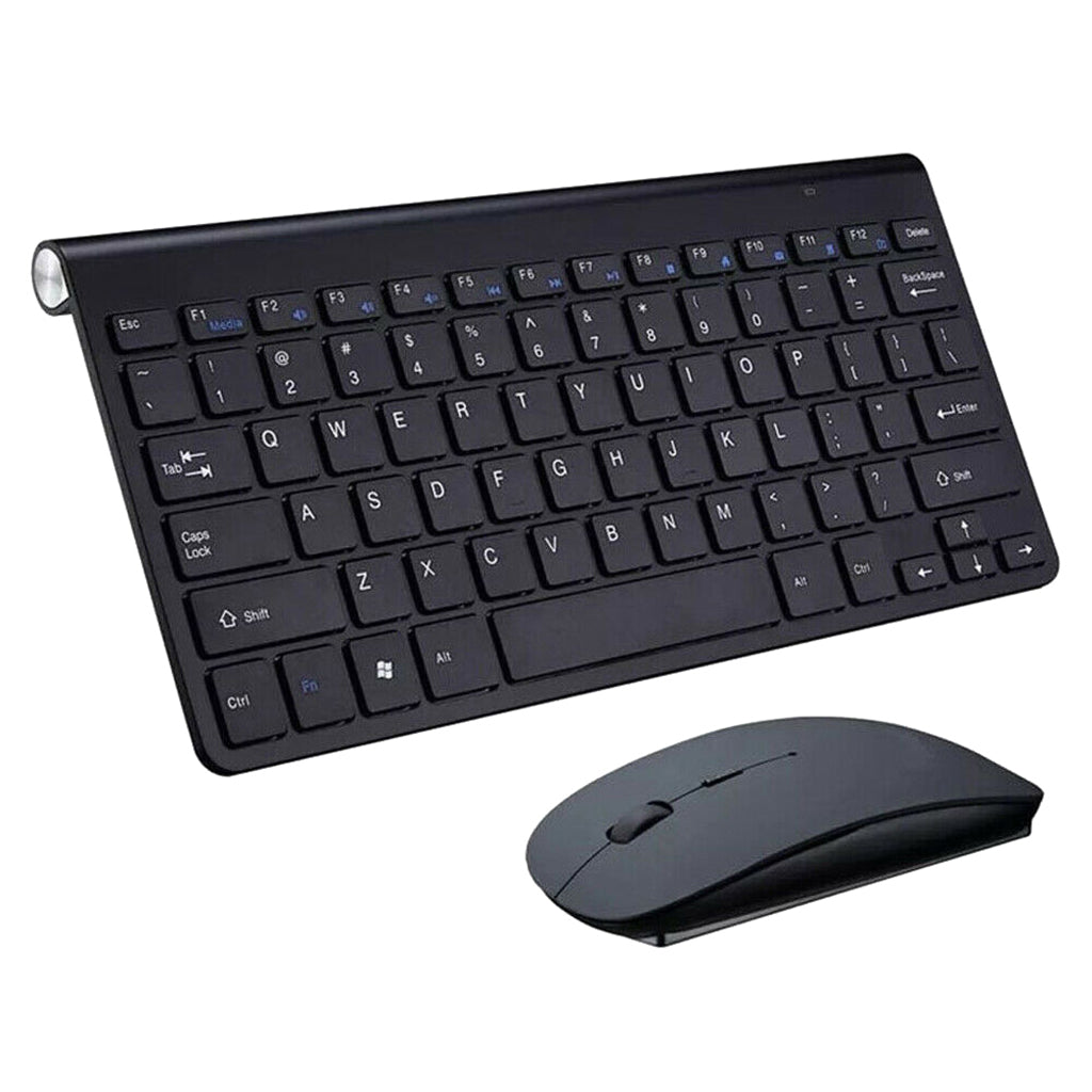 Mini Wireless Keyboard Mouse Set Waterproof 2.4G for Mac PC Laptop Black