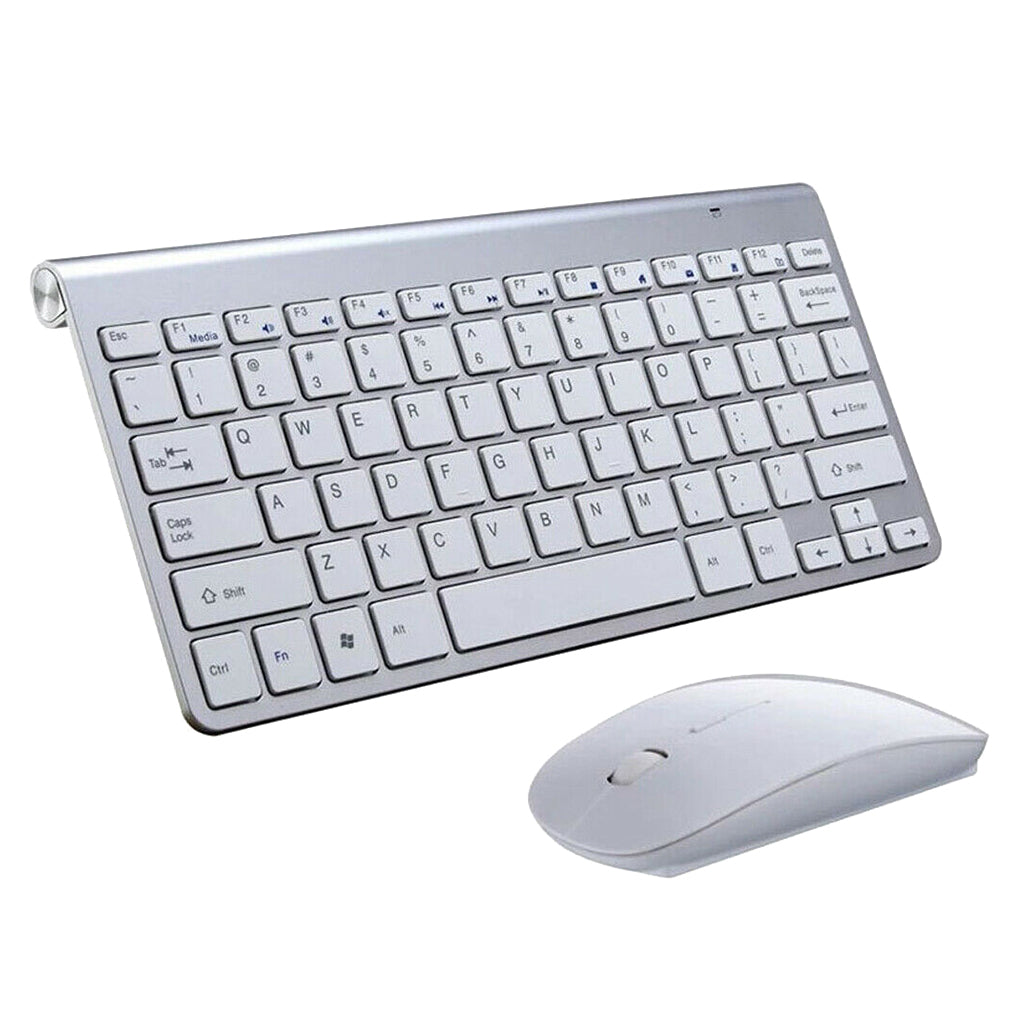 Mini Wireless Keyboard Mouse Set Waterproof 2.4G for Mac PC Laptop Silver