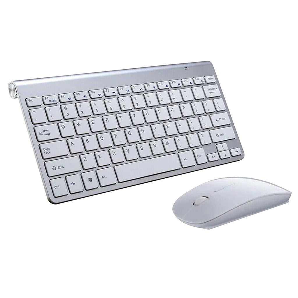 Mini Wireless Keyboard Mouse Set Waterproof 2.4G for Mac PC Laptop Silver