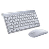 Mini Wireless Keyboard Mouse Set Waterproof 2.4G for Mac PC Laptop Silver