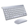 Mini Wireless Keyboard Mouse Set Waterproof 2.4G for Mac PC Laptop Silver