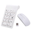 2.4G Numeric Keypad Wireless Keypad Extensions with Mouse for Laptop Desktop White