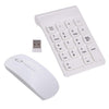 2.4G Numeric Keypad Wireless Keypad Extensions with Mouse for Laptop Desktop White