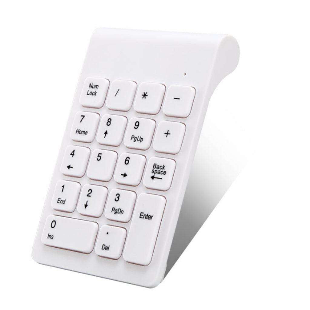 2.4G Numeric Keypad Wireless Keypad Extensions with Mouse for Laptop Desktop White