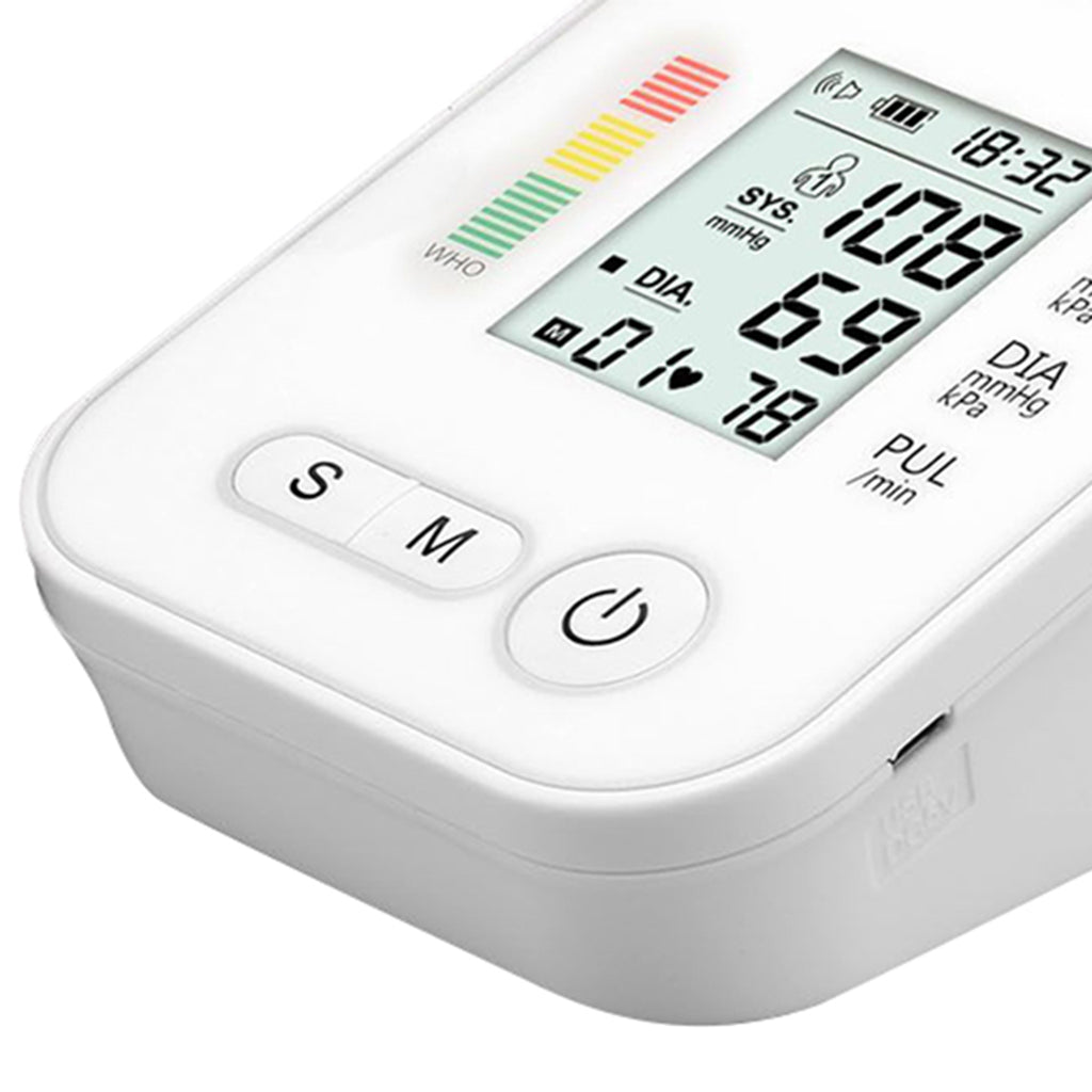 English Style Home Automatic Smart Electronic Pulse Sphygmomanometer White