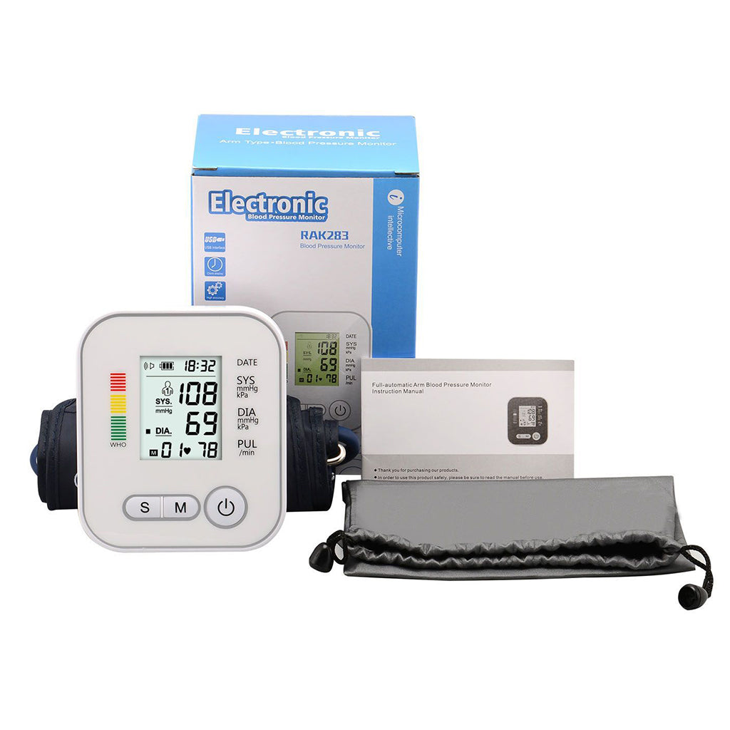 English Style Home Automatic Smart Electronic Pulse Sphygmomanometer White