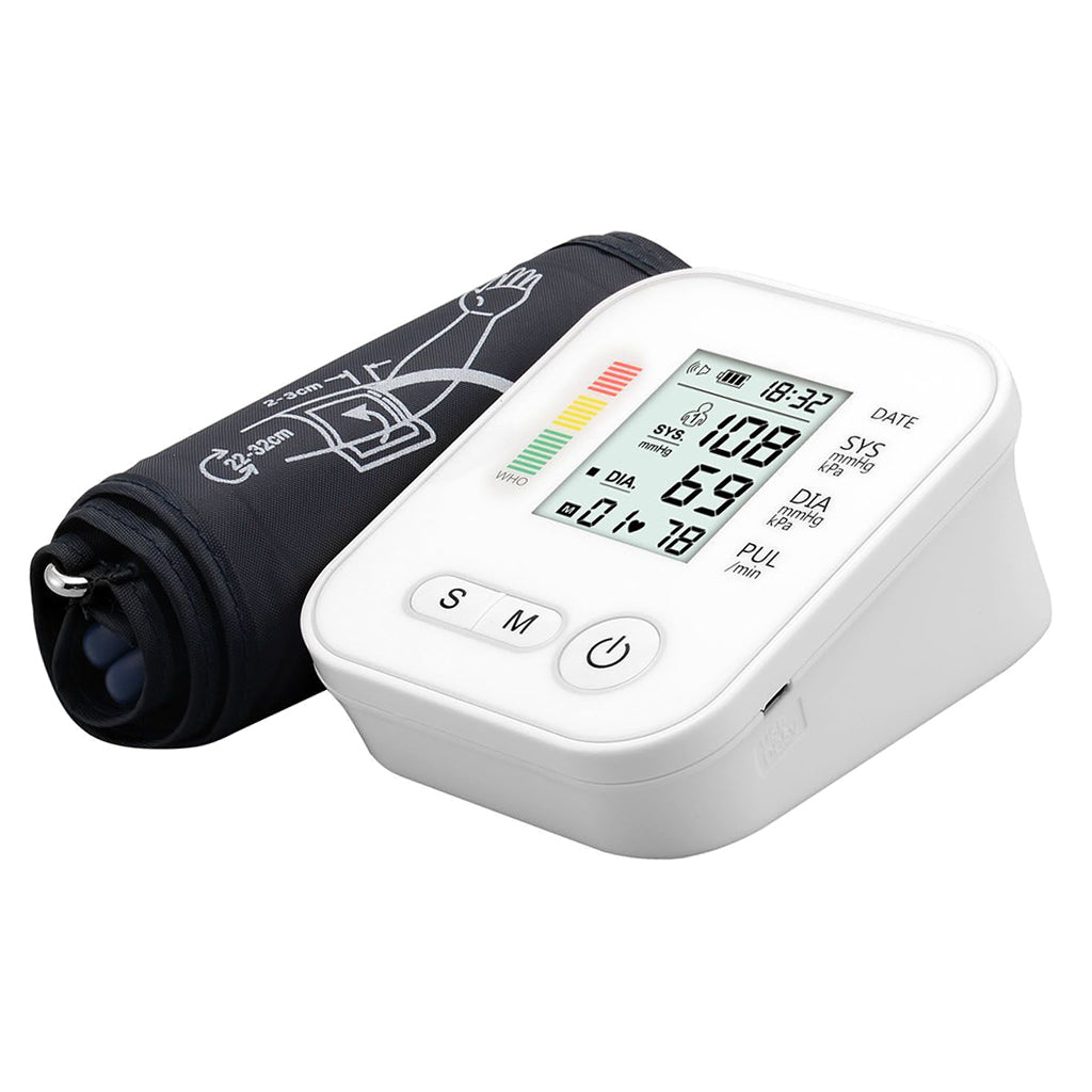 English Style Home Automatic Smart Electronic Pulse Sphygmomanometer White