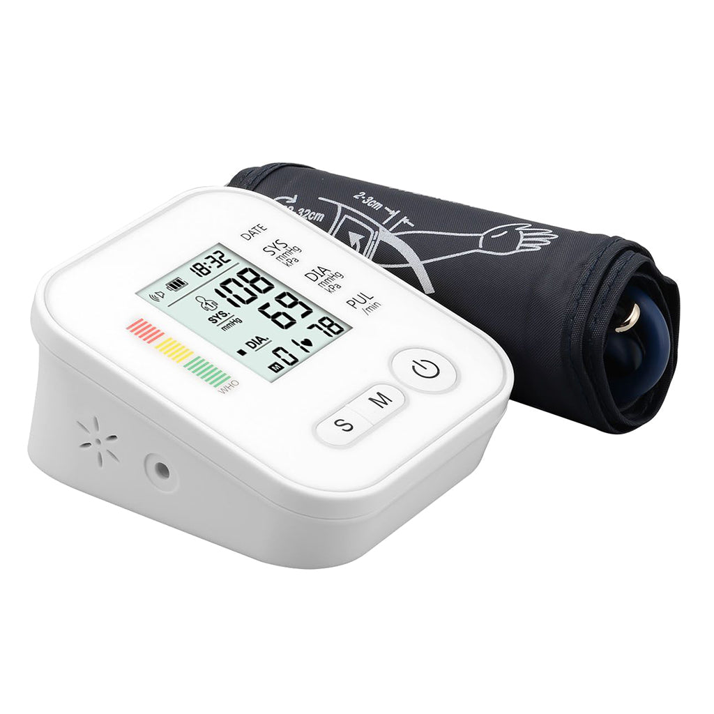 English Style Home Automatic Smart Electronic Pulse Sphygmomanometer White