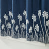 Embroidered Lace Window Voile Sheer Curtain Valance Tiers Blue_90x90cm