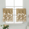 Embroidered Lace Window Voile Sheer Curtain Valance Tiers Beige_90x90cm