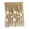 Embroidered Lace Window Voile Sheer Curtain Valance Tiers Beige_90x90cm