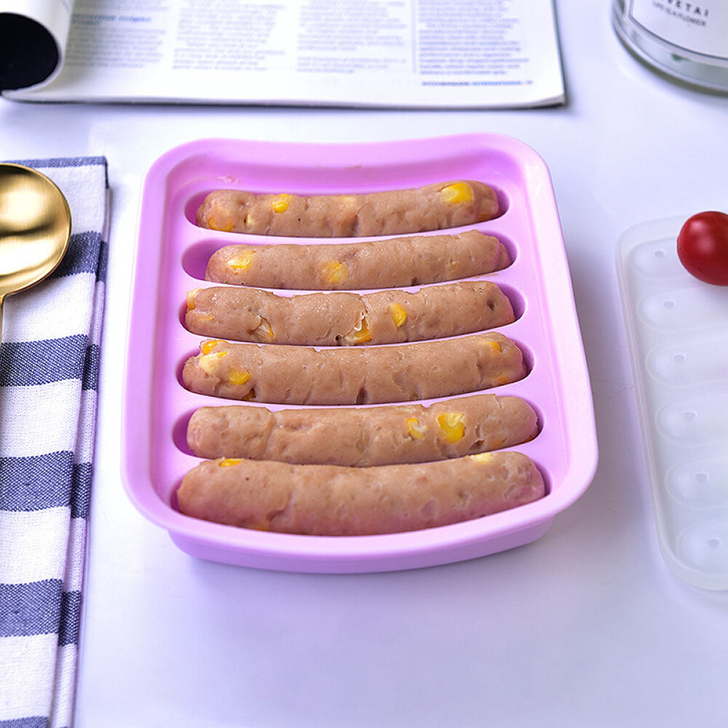 Pink Sausage Mold Baby Silicone Homemade Steamed Household Food Supplements