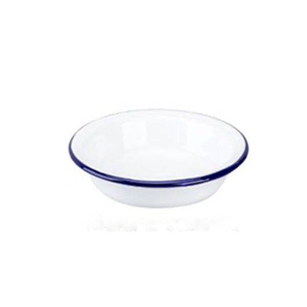 Enamel Dinner Plates Tray Round Dessert Cake Snack Dishes 19x3.5cm Blue