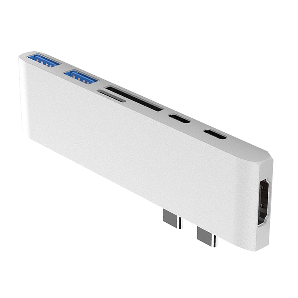 7 In 1 USB Type C Hub USB C & SD/TF Card Reader 2 USB 3.0 Ports HDMI 4K Port