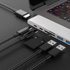 7 In 1 USB Type C Hub USB C & SD/TF Card Reader 2 USB 3.0 Ports HDMI 4K Port